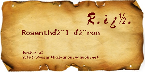Rosenthál Áron névjegykártya